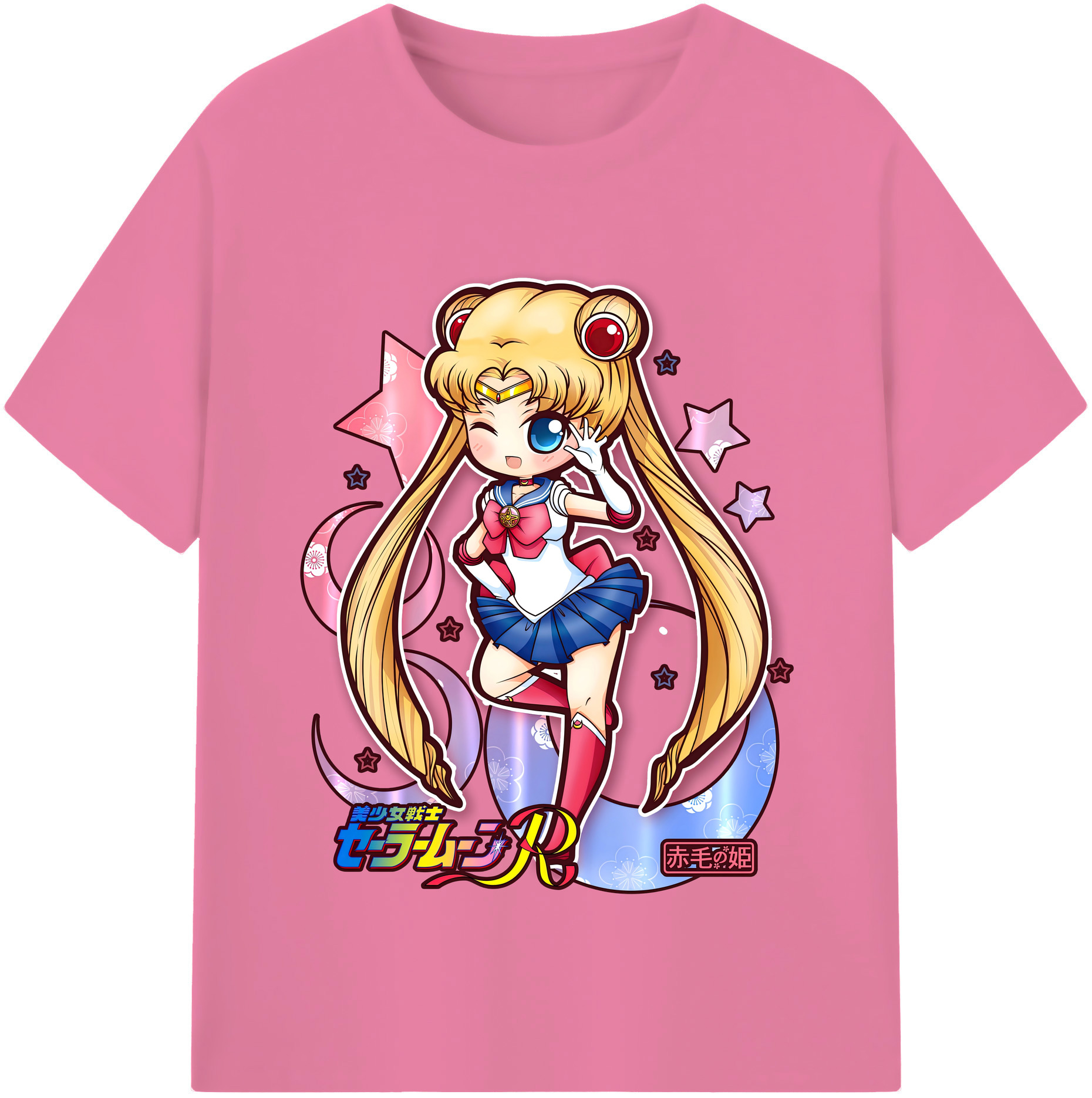（画像用） 美少女戦士セーラームーン 月野 うさぎ つきの うさぎ Sailor Moon Tsukino Usagi 綿100％半袖Tシャツ（フロントプリント）